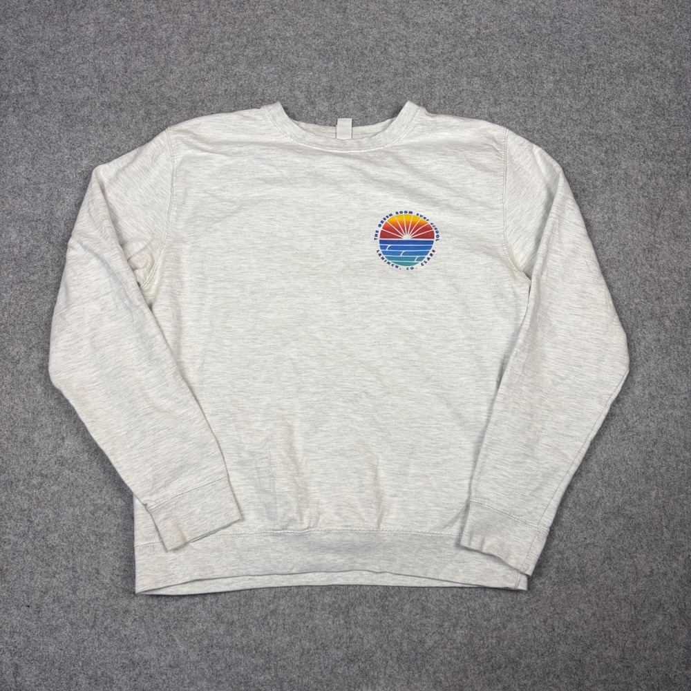 Just Hoods Green Room Surf School Lahinch Gray Crewneck Sweatshirt Mens M